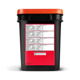 120 serving freeze-dried fruit bucket showing nutrition facts abd calories per serving