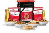 120 Serving Breakfast Bucket shown with all of the food contents included
