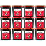 readywise 1440 serving freeze-dried fruit bundle with bananas blueberries strawberries and apples in twelve food storage buckets