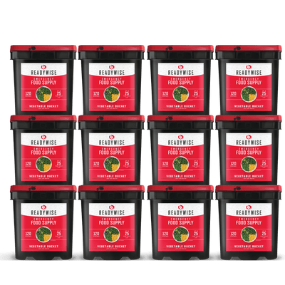 readywise 1440 serving freeze-dried vegetable bundle with corn peas broccoli and green beans