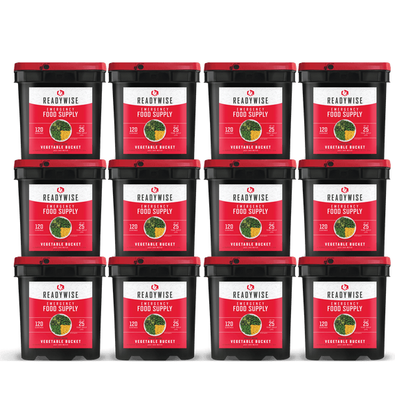 readywise 1440 serving freeze-dried vegetable bundle with corn peas broccoli and green beans