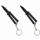 3-75-inch-mini-butterfly-knife-with-keychain-2-pack color black
