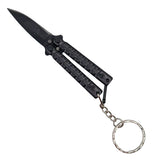 3.75‑inch mini butterfly knife in the open position color black