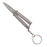 3.75‑inch mini butterfly knife in the open position color silver