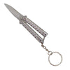 3.75‑inch mini butterfly knife in the open position color silver
