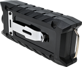 3‑in‑1 Safe Keeper stun gun shown with integrated belt clip attached to the side for secure carry.