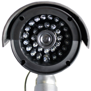 Close front view highlighting the camera lens and surrounding imitation infrared LED array.