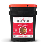 90 Serving Organic Bucket featuring organic soups, entrees, oatmeal, and long-term emergency food storage meals with up to a 25-year shelf life