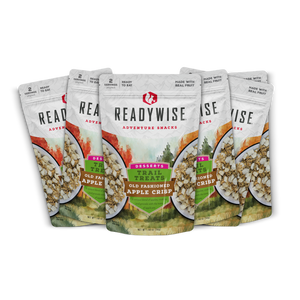 ReadyWise apples cookies and granola freeze-dried snack 6 pack with resealable pouches for camping, travel, and emergency preparedness