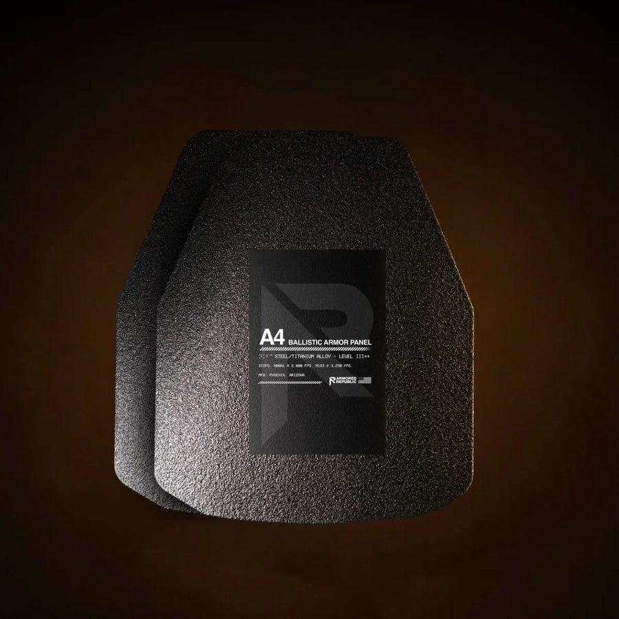 a set of curved ballistic armor plates standing side by side
