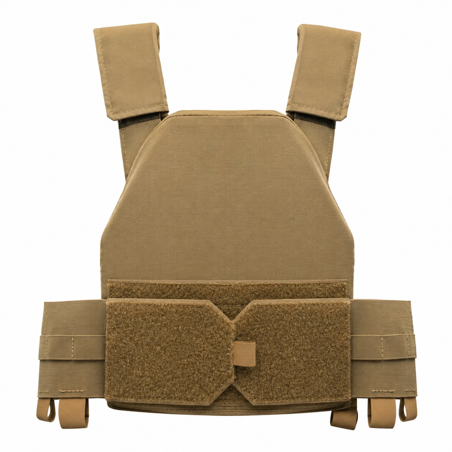 The Regicide lightweight tactical plate carrier with elastic cummerbund, pontoon pads, and modular front panel compatible with 10x12 and SAPI armor plates.