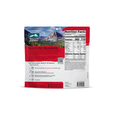 bulgogi and kimchi rice pouch label close‑up showing nutrition facts including calories 