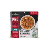 bulgogi and kimchi rice pouch label close‑up showing ingredients and serving details