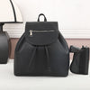 Black CCW backpack with rear concealed carry compartment and universal holster.