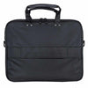 Close‑up of the black concealed‑carry laptop briefcase handles positioned above the armor panel pocket.