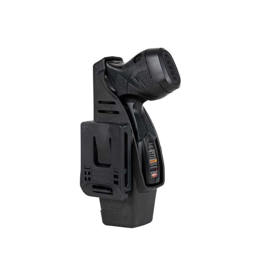 Blackhawk level 2 duty holster for TASER X26P and X1 with active retention system and duty belt compatibility