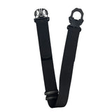 Buckle hardware on a Blackhawk reinforced duty belt shown with durable webbing and reinforced stitching.
