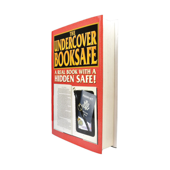 book safe open showing hidden compartment with valuables