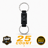 Streetwise Break Away Key Ring 25 Count Wholesale Bulk Pack for pepper spray and personal safety accessories.