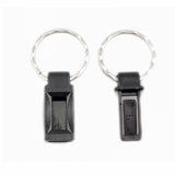 Break‑away key ring shown separated into two pieces, displaying the quick‑release connection points.