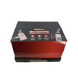 Retail display tray filled with Micro Guard Plus personal alarms, highlighting quantity and compact keychain design.