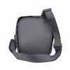 Concealed‑carry satchel shown with its shoulder strap visible beside the hidden firearm compartment, highlighting the reinforced holster pocket.