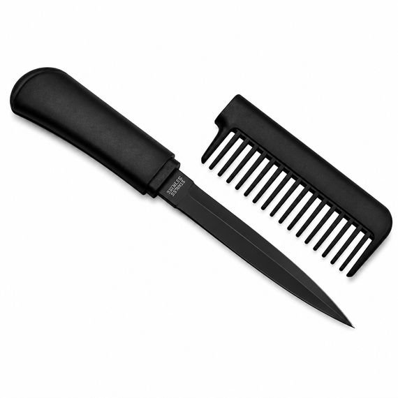 3-N-1 Safe Keeper rechargeable stun gun with comb knife self-defense bundle on white background.