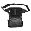 Interior of a black concealed‑carry fanny pack with holster section, accessory dividers, and full‑zip opening.