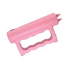 Pink Double Down stun gun shown with its slim dual‑arc design and textured grip.