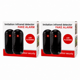 Promotional image showing two imitation infrared security beam detectors presented together as a two‑count offer.