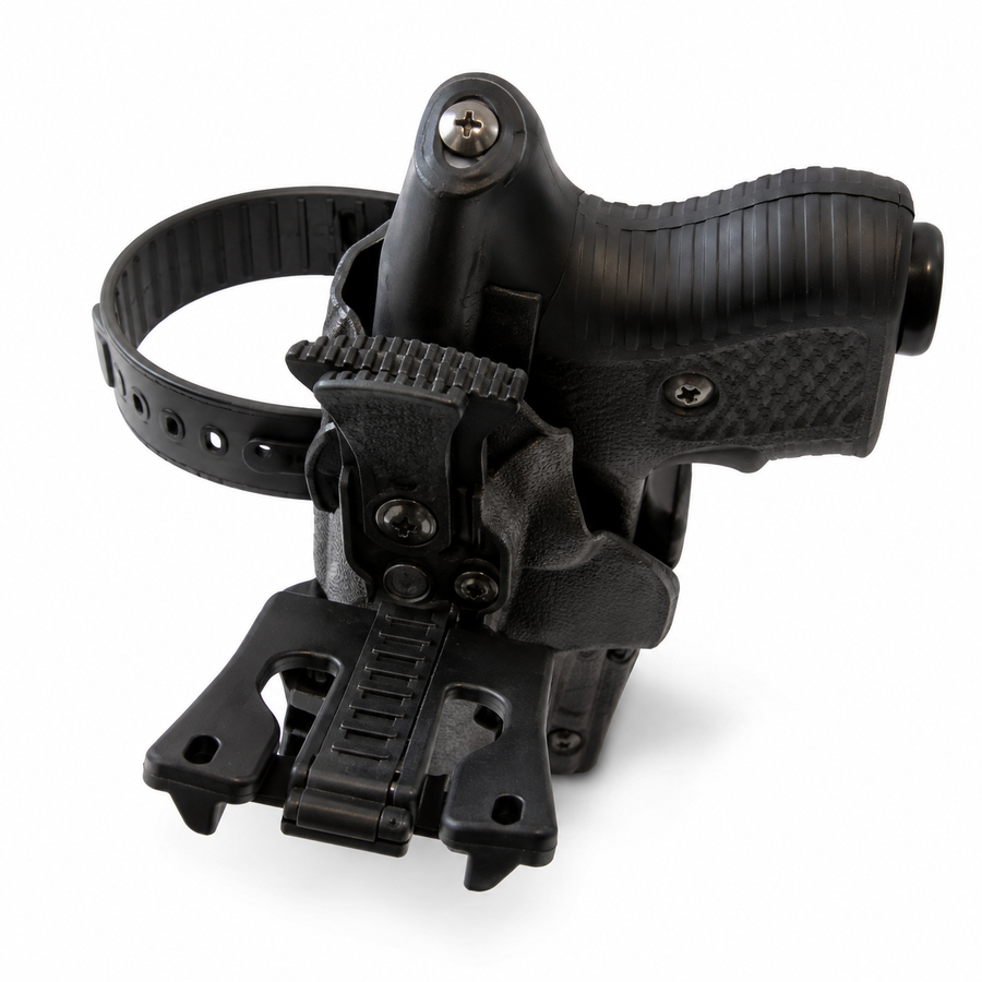 Firestorm VEGA JPX 2 Generation 1 left-hand Level 2 black Kydex holster with adjustable belt mount for secure duty carry.