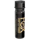 Side‑view image of the 3‑oz Fox Labs Five Point Three stream pepper spray highlighting the tall canister design and actuator.