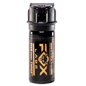 Fox Labs One Point Four Stream Pepper Spray 1.5 oz with flip-top safety and UV marking dye.