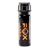 Fox Labs One Point Four Stream Pepper Spray 2 oz with stream spray pattern and UV marking dye.