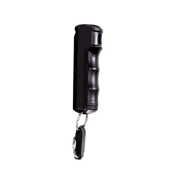 Fox Labs 0.5 oz Stream Pepper Spray with hard protective case, flip-top safety, and quick-release key ring.