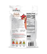 Simple Kitchen 6‑pack of freeze‑dried peaches showing nutrition facts