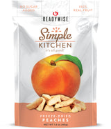 Ssx‑pack set of Simple Kitchen freeze‑dried peach snack pouches shown together, emphasizing real fruit and no artificial flavors or preservatives
