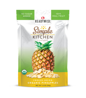 Simple Kitchen Organic Freeze-Dried Pineapples view of the sealed pouch front side