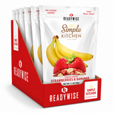 Simple Kitchen Freeze-Dried strawberries and bananas 6 Pack featuring six pouches of mixed fruit snacks made from real strawberries and bananas