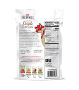 image of Simple Kitchen freeze‑dried strawberry and banana snack sealed pouch with nutrition facts shown