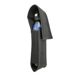 holster shown with a compatible 9 oz pepper spray unit inserted into the opening