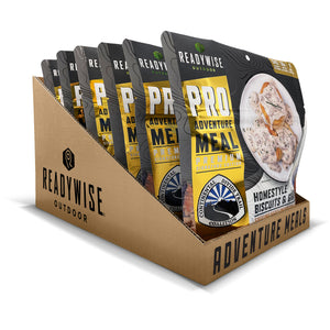 homestyle biscuits and gravy signature edition case of 6 freeze-dried adventure meal pouches with sausage gravy and biscuits