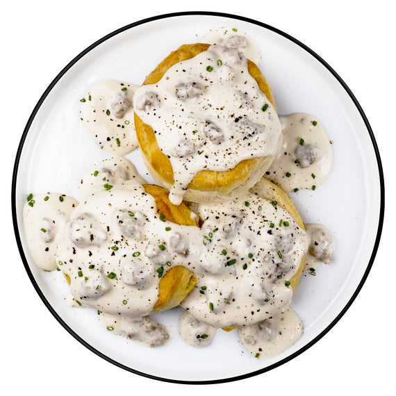 homestyle biscuits and gravy signature edition case of 6 freeze-dried adventure meal pouches with sausage gravy and biscuits