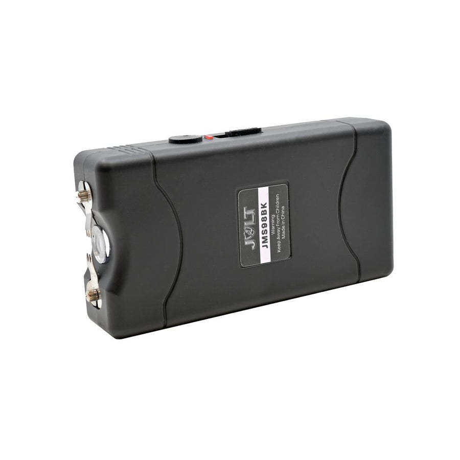 jolt mini stun gun with usb charging flashlight and belt clip black