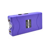 jolt mini stun gun with usb charging flashlight and belt clip color purple