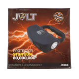 jolt protector stun gun shown with manufacturer packaging