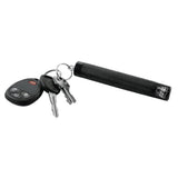keys attached to the 12‑inch steel expandable baton with keyring attachment and rubberized handle