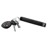 keys attached to the 12‑inch steel expandable baton with keyring attachment and rubberized handle