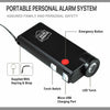 Knight Light alarm and flashlight shown with highlighted features including loud alarm, bright LED light, and compact personal‑safety design.