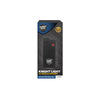 Retail packaging for the Knight Light alarm and flashlight showing the device inside a clear blister pack with branding and feature highlights on the cardboard backing.